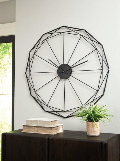 Pines Furniture Outlet - Ashley Furniture - Arkthorne Wall Decor - Wall Clock / Black - A8010429