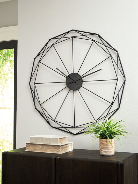 Pines Furniture Outlet - Ashley Furniture - Arkthorne Wall Decor - Wall Clock / Black - A8010429