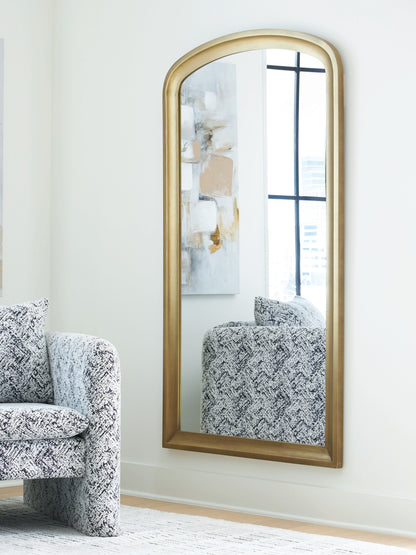 Pines Furniture Outlet - Ashley Furniture - Fintan Mirror - Floor Mirror / Gold Finish - A8010436