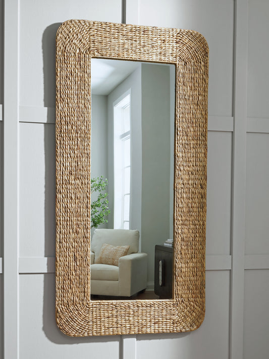 Pines Furniture Outlet - Ashley Furniture - Norigan Mirror - Floor Mirror / Natural - A8010438