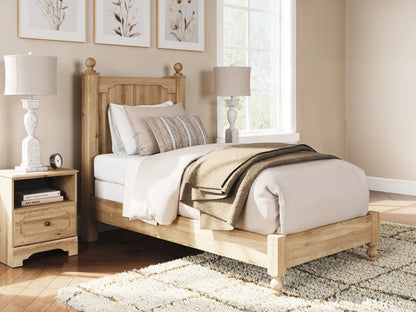 Pines Furniture Outlet - Ashley Furniture - Aleaport Bedroom - Twin Panel Bed / Warm Brown - PCB1075B2
