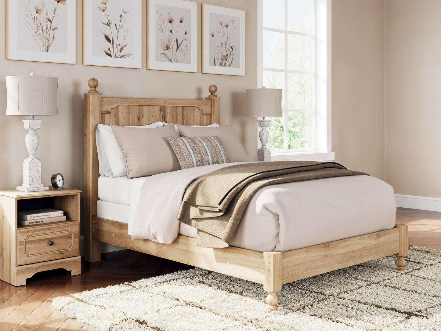 Pines Furniture Outlet - Ashley Furniture - Aleaport Bedroom - Full Panel Bed / Warm Brown - PCB1075B4