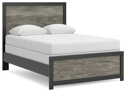 Pines Furniture Outlet - Ashley Furniture - Broachmyn Bedroom - Full Panel Bed / Black/Gray - PCB1118B9