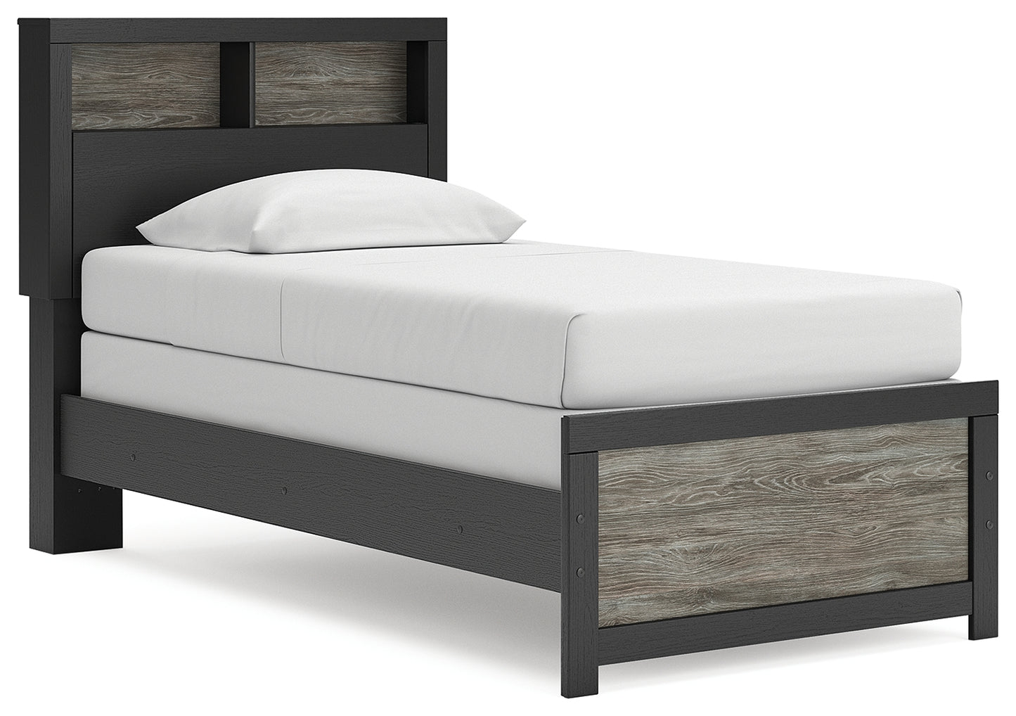 Pines Furniture Outlet - Ashley Furniture - Broachmyn Bedroom - Twin Bookcase Bed / Black/Gray - PCB1118B12