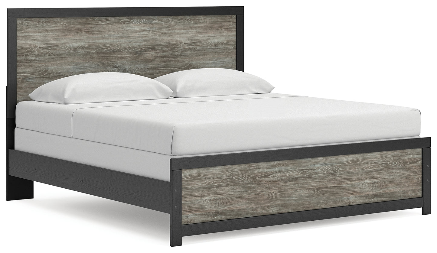 Pines Furniture Outlet - Ashley Furniture - Broachmyn Bedroom - King Panel Bed / Black/Gray - PCB1118B7