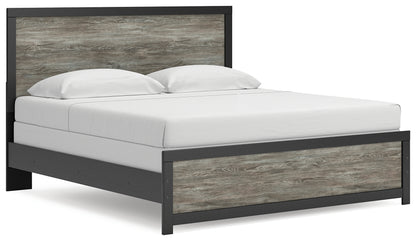 Pines Furniture Outlet - Ashley Furniture - Broachmyn Bedroom - King Panel Bed / Black/Gray - PCB1118B7