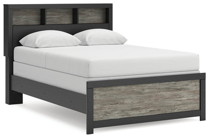 Pines Furniture Outlet - Ashley Furniture - Broachmyn Bedroom - Full Bookcase Bed / Black/Gray - PCB1118B13