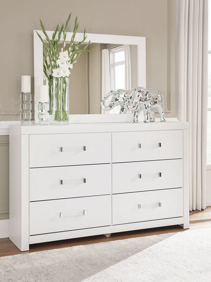 Pines Furniture Outlet - Ashley Furniture - Maeling Bedroom - Dresser and Mirror / White - PCB1119B1