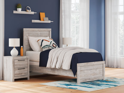 Pines Furniture Outlet - Ashley Furniture - Broachmyn Bedroom - Twin Panel Bed / Gray - PCB1120B8