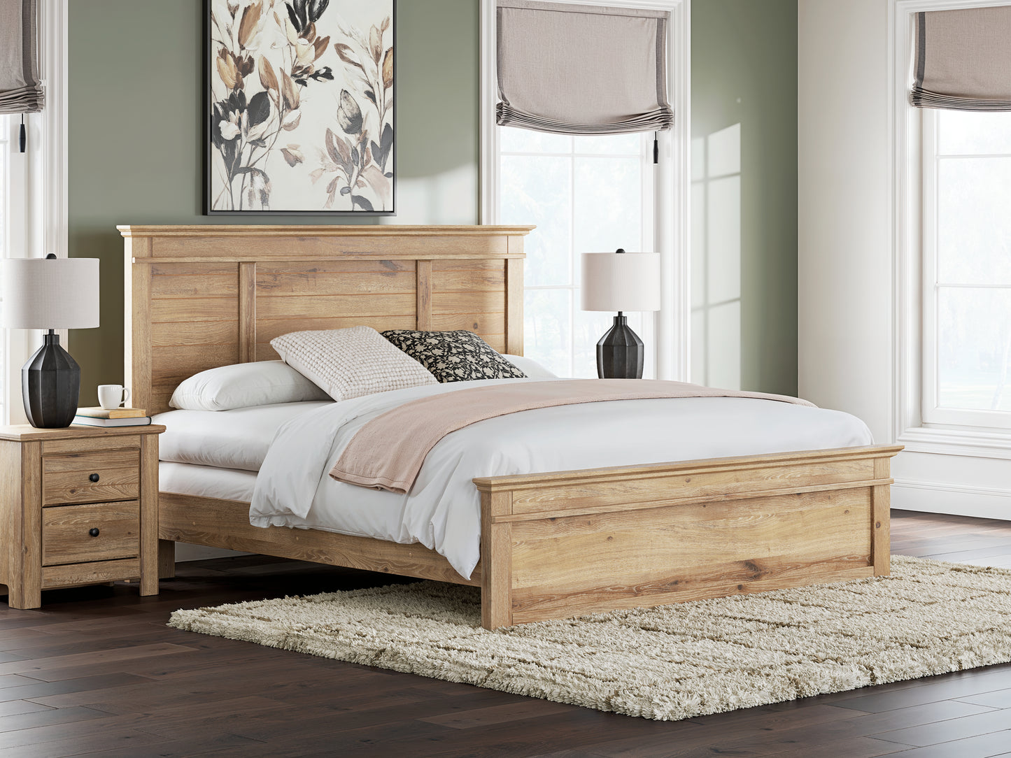 Pines Furniture Outlet - Ashley Furniture - Makidern Bedroom - King Panel Bed / Tan - PCB1170B12