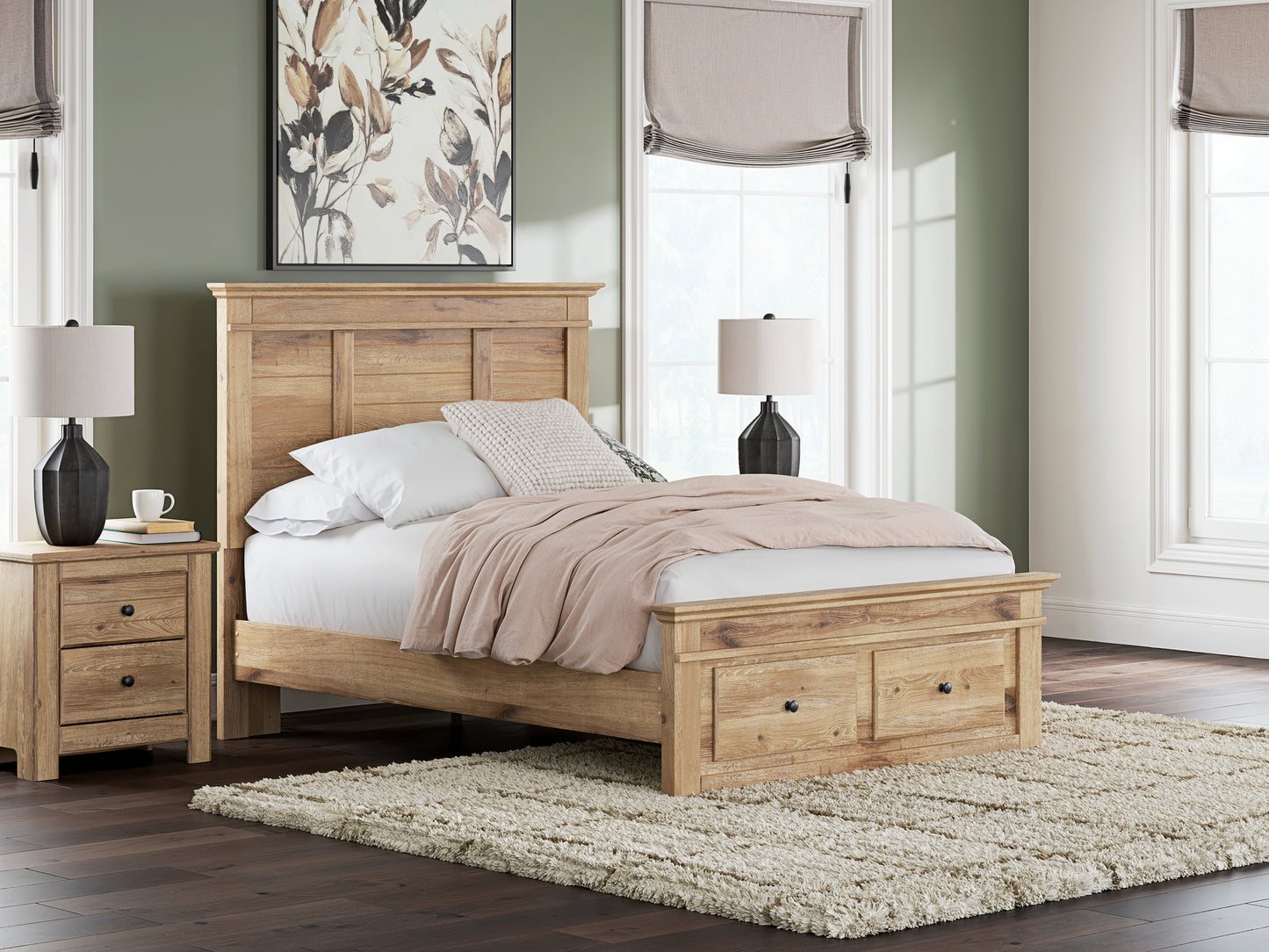 Pines Furniture Outlet - Ashley Furniture - Makidern Bedroom - Full Panel Storage Bed / Tan - PCB1170B23