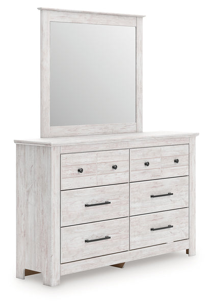 Pines Furniture Outlet - Ashley Furniture - Makidern Bedroom - Dresser and Mirror / Whitewash - PCB1171B1