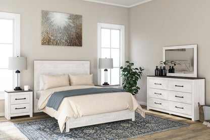 Pines Furniture Outlet - Ashley Furniture - Gerridan Bedroom - Two Drawer Night Stand / White/Gray - B1190-92