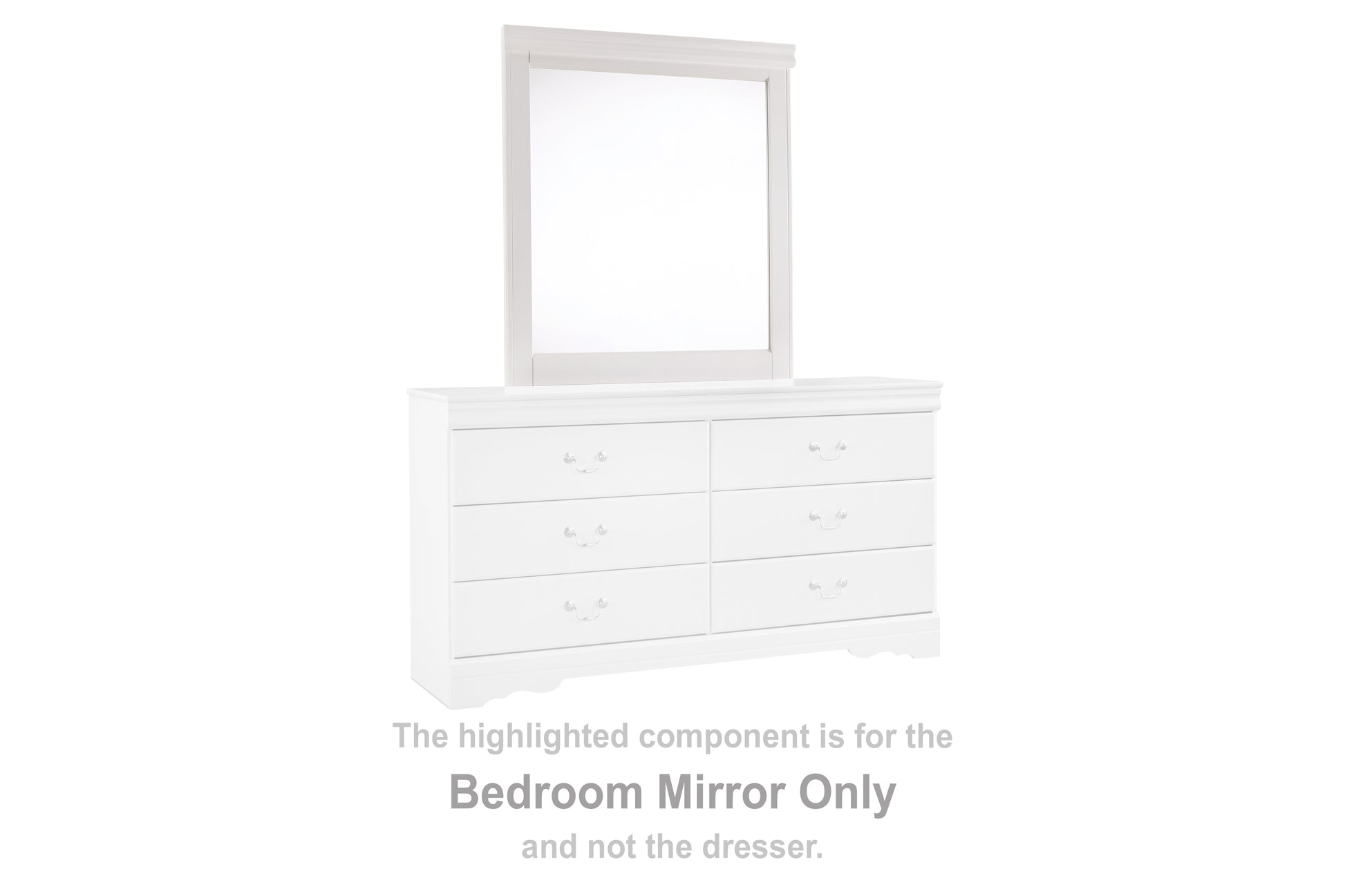 Pines Furniture Outlet - Ashley Furniture - Anarasia Bedroom - Bedroom Mirror / White - B129-36