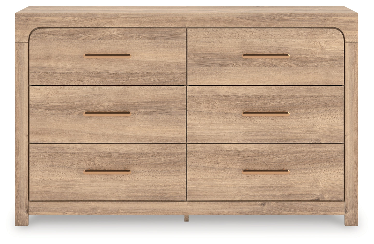 Pines Furniture Outlet - Ashley Furniture - Kinlanni Bedroom - Six Drawer Dresser / Tan - PCB1360-31