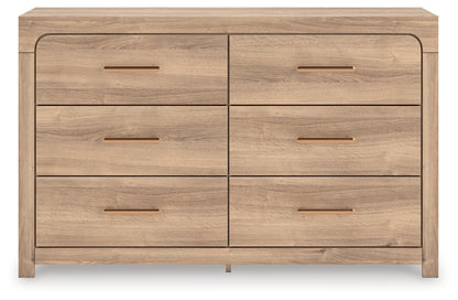 Pines Furniture Outlet - Ashley Furniture - Kinlanni Bedroom - Six Drawer Dresser / Tan - PCB1360-31