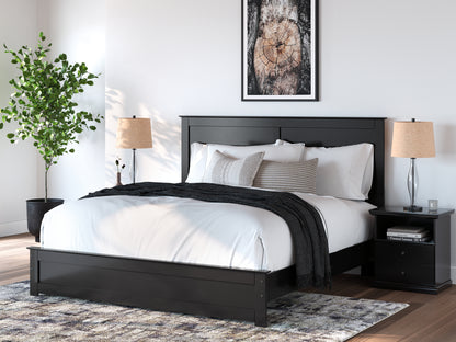 Pines Furniture Outlet - Ashley Furniture - Maribel Bedroom - King Panel Bed / Black - B138B57