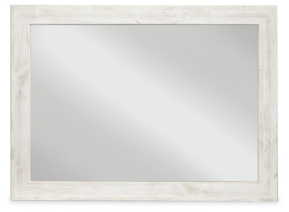 Pines Furniture Outlet - Ashley Furniture - Paxberry Bedroom - Bedroom Mirror / Whitewash - B181-36