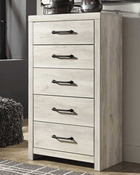 Pines Furniture Outlet - Ashley Furniture - Cambeck Bedroom - Twin Panel Bed with 2 Storage Drawers / Whitewash - B192B13