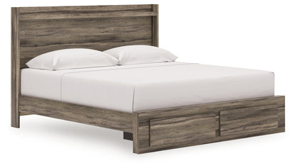Pines Furniture Outlet - Ashley Furniture - Elbrim Bedroom - King Panel Storage Bed / Brown - PCB2005B7