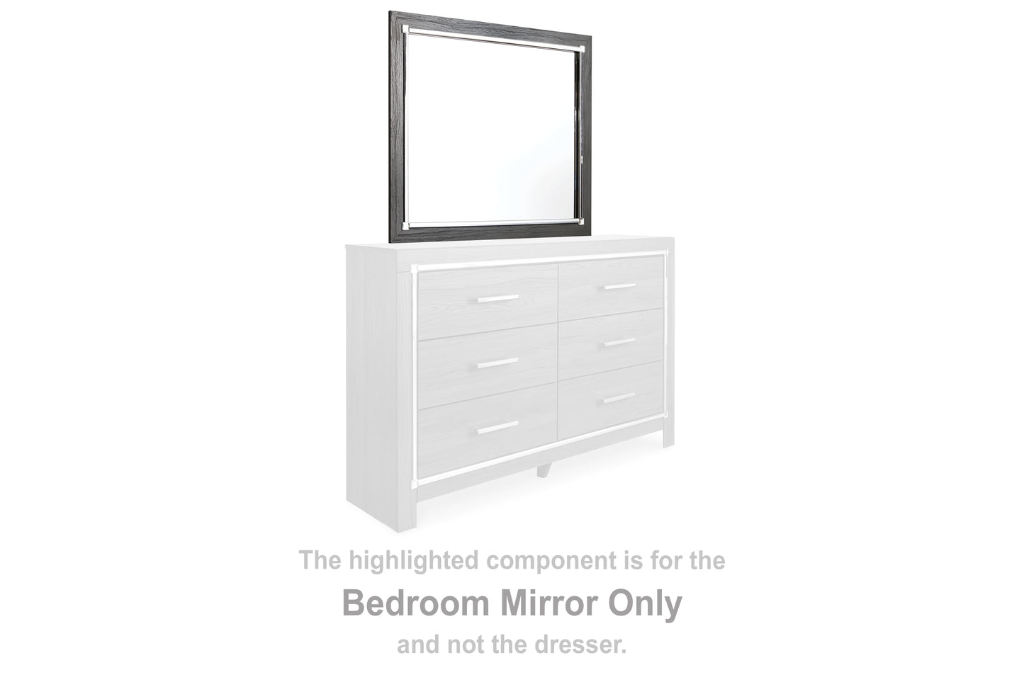 Pines Furniture Outlet - Ashley Furniture - Lodanna Bedroom - Bedroom Mirror / Gray - B214-36