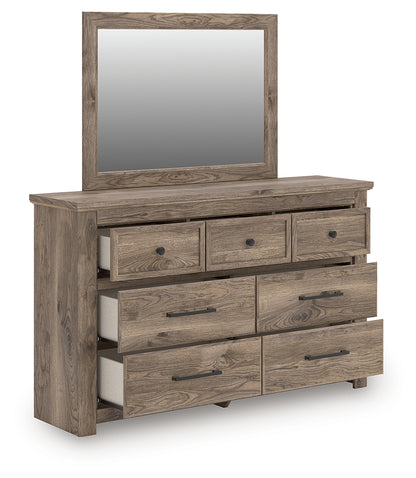 Pines Furniture Outlet - Ashley Furniture - Rusticott Bedroom - Dresser and Mirror / Brown - PCB2260B1