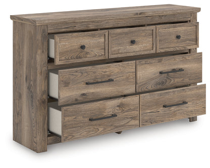 Pines Furniture Outlet - Ashley Furniture - Rusticott Bedroom - Seven Drawer Dresser / Brown - PCB2260-31