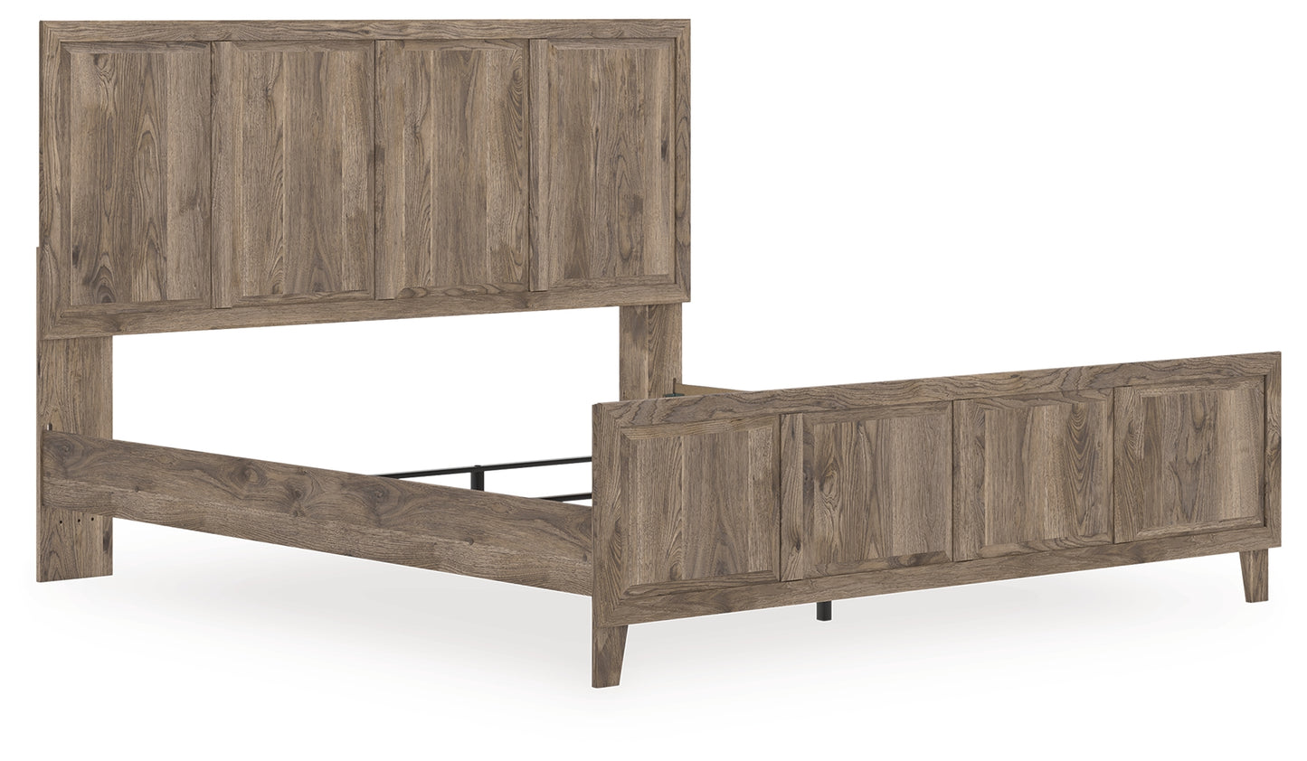 Pines Furniture Outlet - Ashley Furniture - Rusticott Bedroom - King Panel Bed / Brown - PCB2260B6