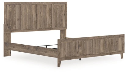 Pines Furniture Outlet - Ashley Furniture - Rusticott Bedroom - King Panel Bed / Brown - PCB2260B6