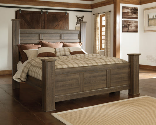 Pines Furniture Outlet - Ashley Furniture - Juararo Bedroom - Five Drawer Chest / Dark Brown - B251-46