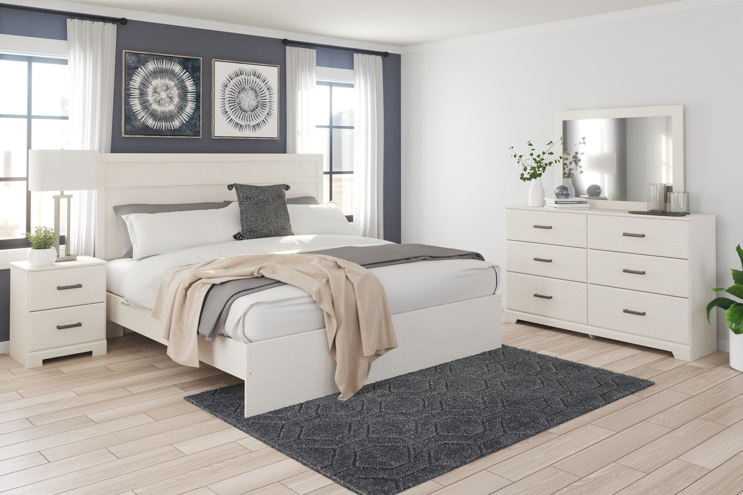 Pines Furniture Outlet - Ashley Furniture - Stelsie Bedroom - Two Drawer Night Stand / White - B2588-92