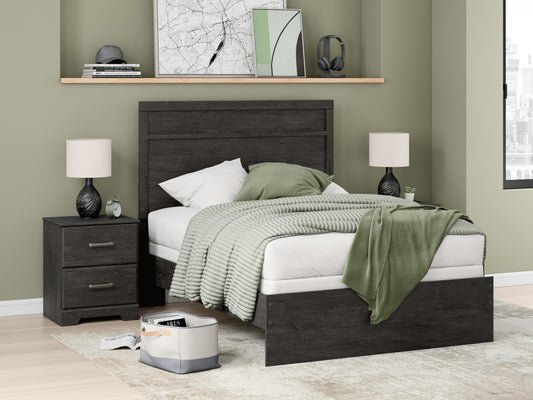 Pines Furniture Outlet - Ashley Furniture - Belachime Bedroom - Twin Panel Bed / Charcoal - B2589B11