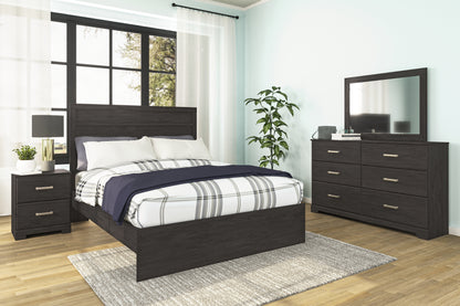 Pines Furniture Outlet - Ashley Furniture - Belachime Bedroom - Two Drawer Night Stand / Charcoal - B2589-92