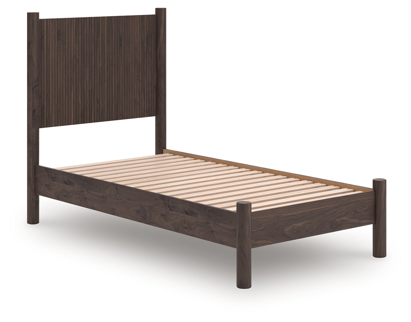 Pines Furniture Outlet - Ashley Furniture - Pamytta Bedroom - Twin Panel Platform Bed / Brown - PCB2614B2