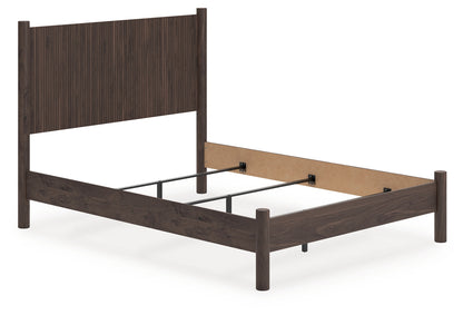 Pines Furniture Outlet - Ashley Furniture - Pamytta Bedroom - Queen Panel Bed / Brown - PCB2614B18