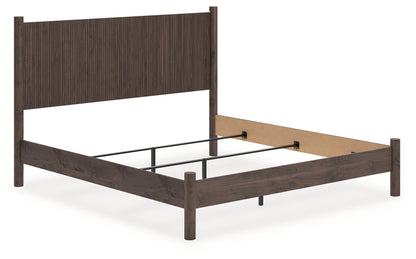 Pines Furniture Outlet - Ashley Furniture - Pamytta Bedroom - King Panel Bed / Brown - PCB2614B26