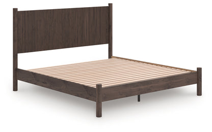 Pines Furniture Outlet - Ashley Furniture - Pamytta Bedroom - King Panel Platform Bed / Brown - PCB2614B27