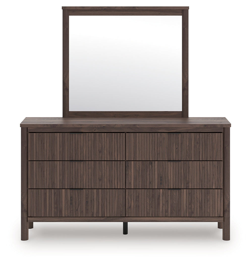 Pines Furniture Outlet - Ashley Furniture - Pamytta Bedroom - Dresser and Mirror / Brown - PCB2614B1