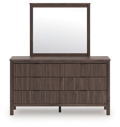 Pines Furniture Outlet - Ashley Furniture - Pamytta Bedroom - Dresser and Mirror / Brown - PCB2614B1