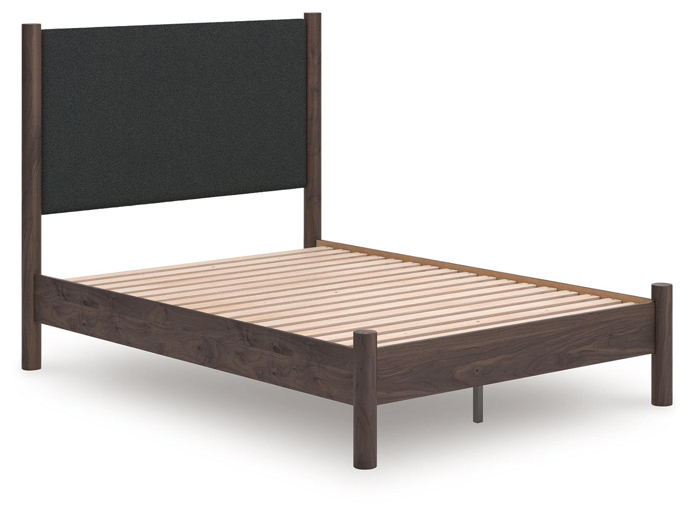 Pines Furniture Outlet - Ashley Furniture - Pamytta Bedroom - Full Upholstered Panel Platform Bed / Brown - PCB2614B10