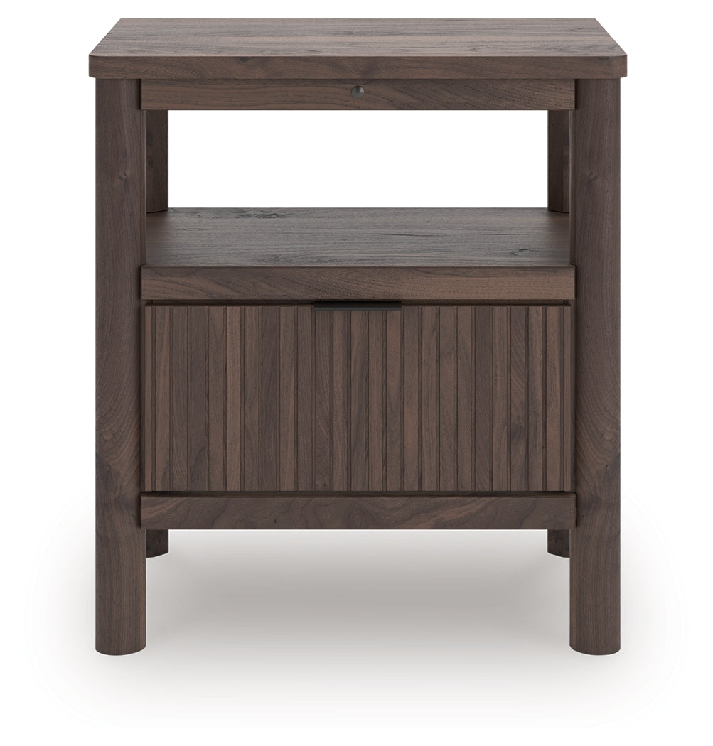 Pines Furniture Outlet - Ashley Furniture - Pamytta Bedroom - One Drawer Night Stand / Brown - PCB2614-91