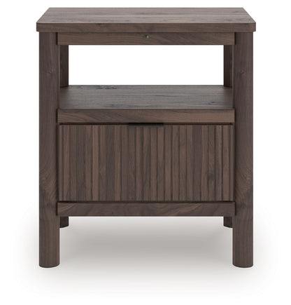 Pines Furniture Outlet - Ashley Furniture - Pamytta Bedroom - One Drawer Night Stand / Brown - PCB2614-91