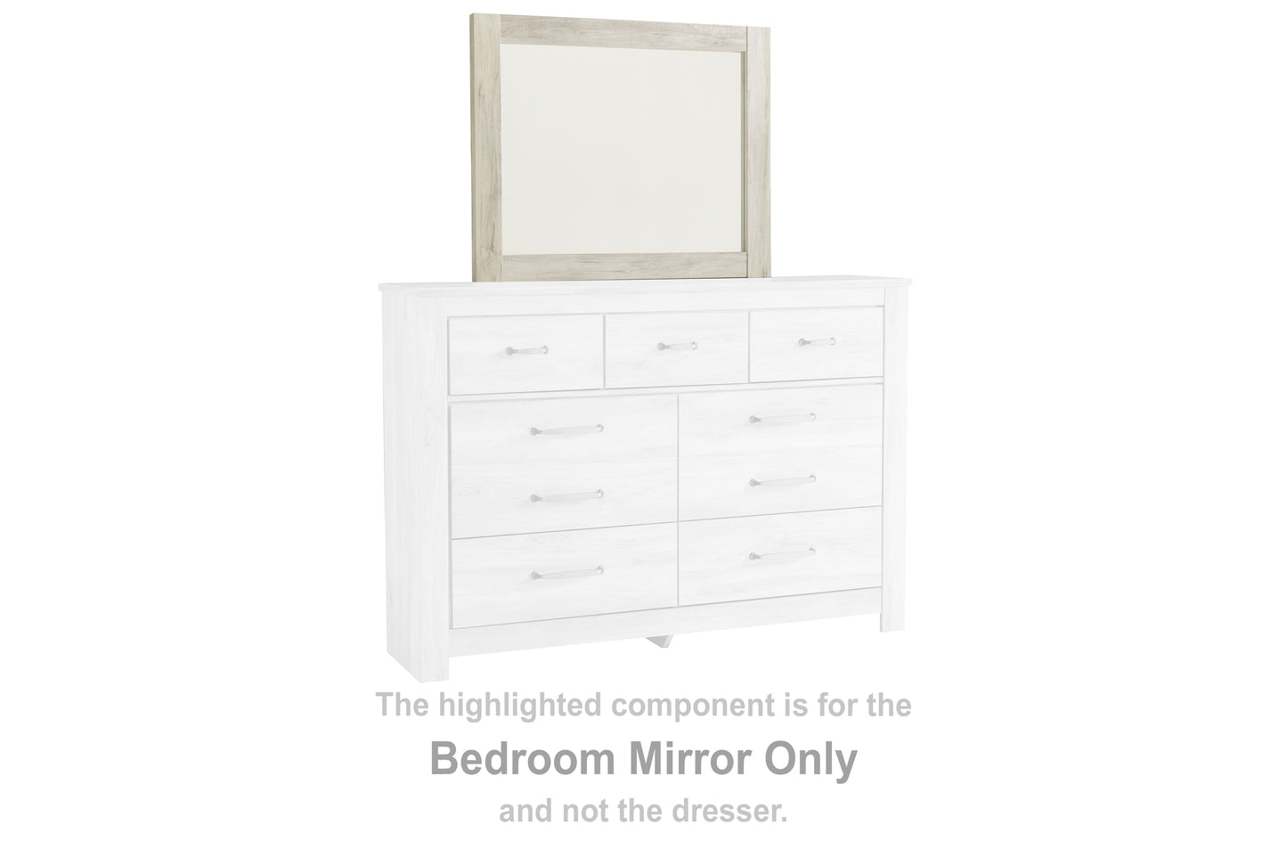 Pines Furniture Outlet - Ashley Furniture - Bellaby Bedroom - Bedroom Mirror / Whitewash - B331-36
