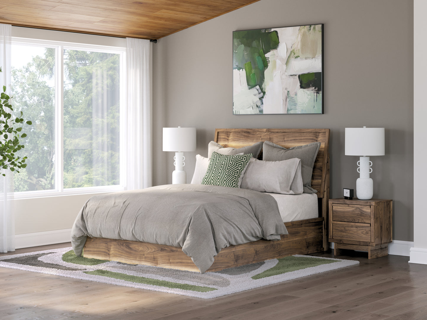 Pines Furniture Outlet - Ashley Furniture - Chirason Bedroom - Queen Panel Bed / Brown - PCB3367B2