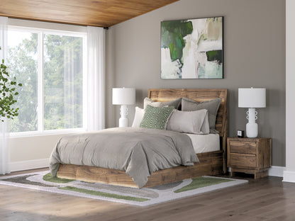 Pines Furniture Outlet - Ashley Furniture - Chirason Bedroom - Queen Panel Bed / Brown - PCB3367B2
