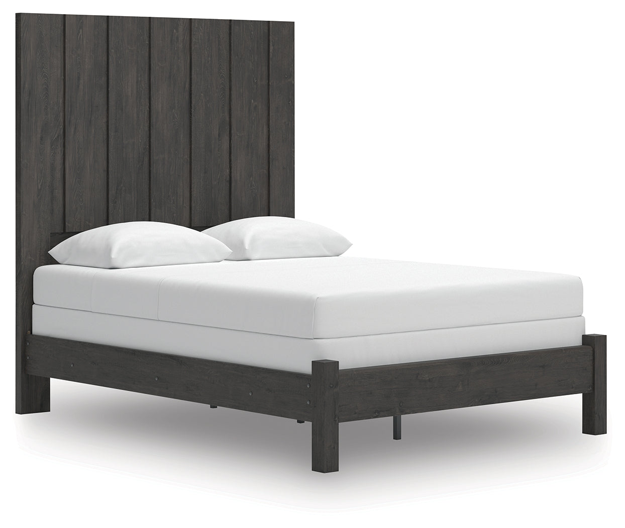 Pines Furniture Outlet - Ashley Furniture - Fraluna Bedroom - Queen Panel Bed / Charcoal - PCB3370B2