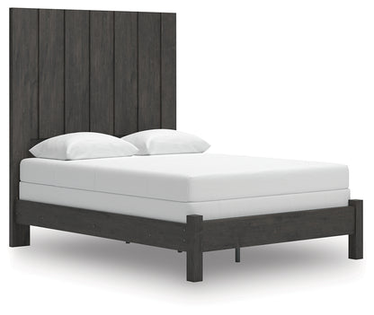 Pines Furniture Outlet - Ashley Furniture - Fraluna Bedroom - Queen Panel Bed / Charcoal - PCB3370B2