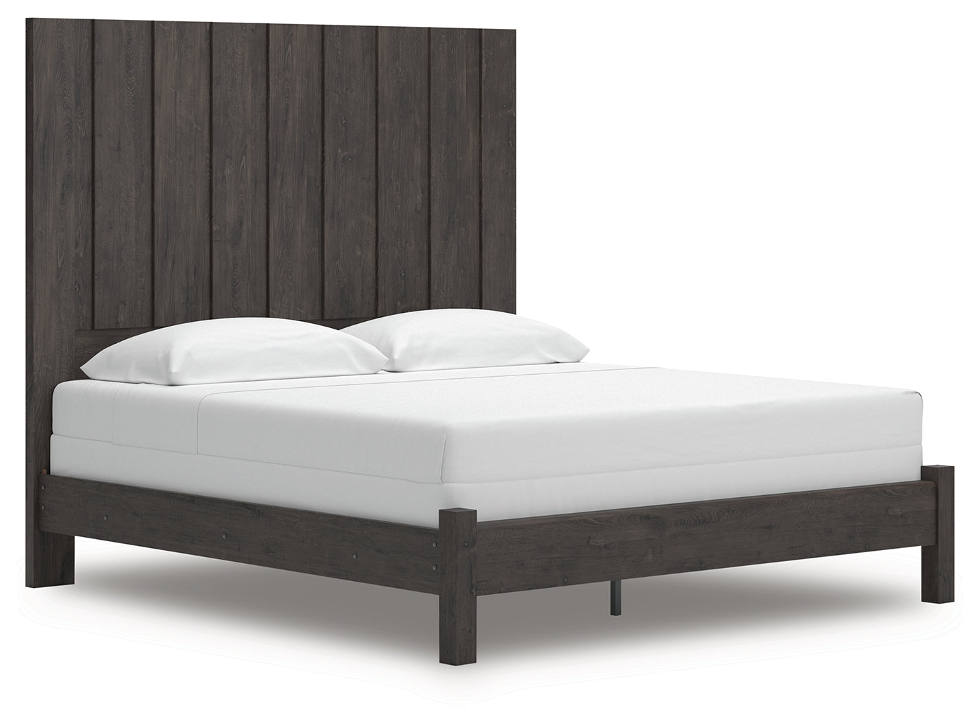 Pines Furniture Outlet - Ashley Furniture - Fraluna Bedroom - King Panel Bed / Charcoal - PCB3370B8