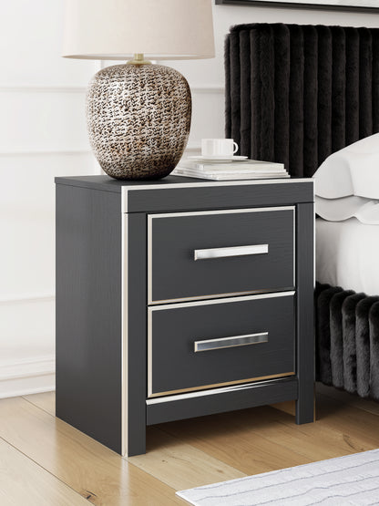 Pines Furniture Outlet - Ashley Furniture - Zuraleus Bedroom - Two Drawer Night Stand / Black - PCB3380-92