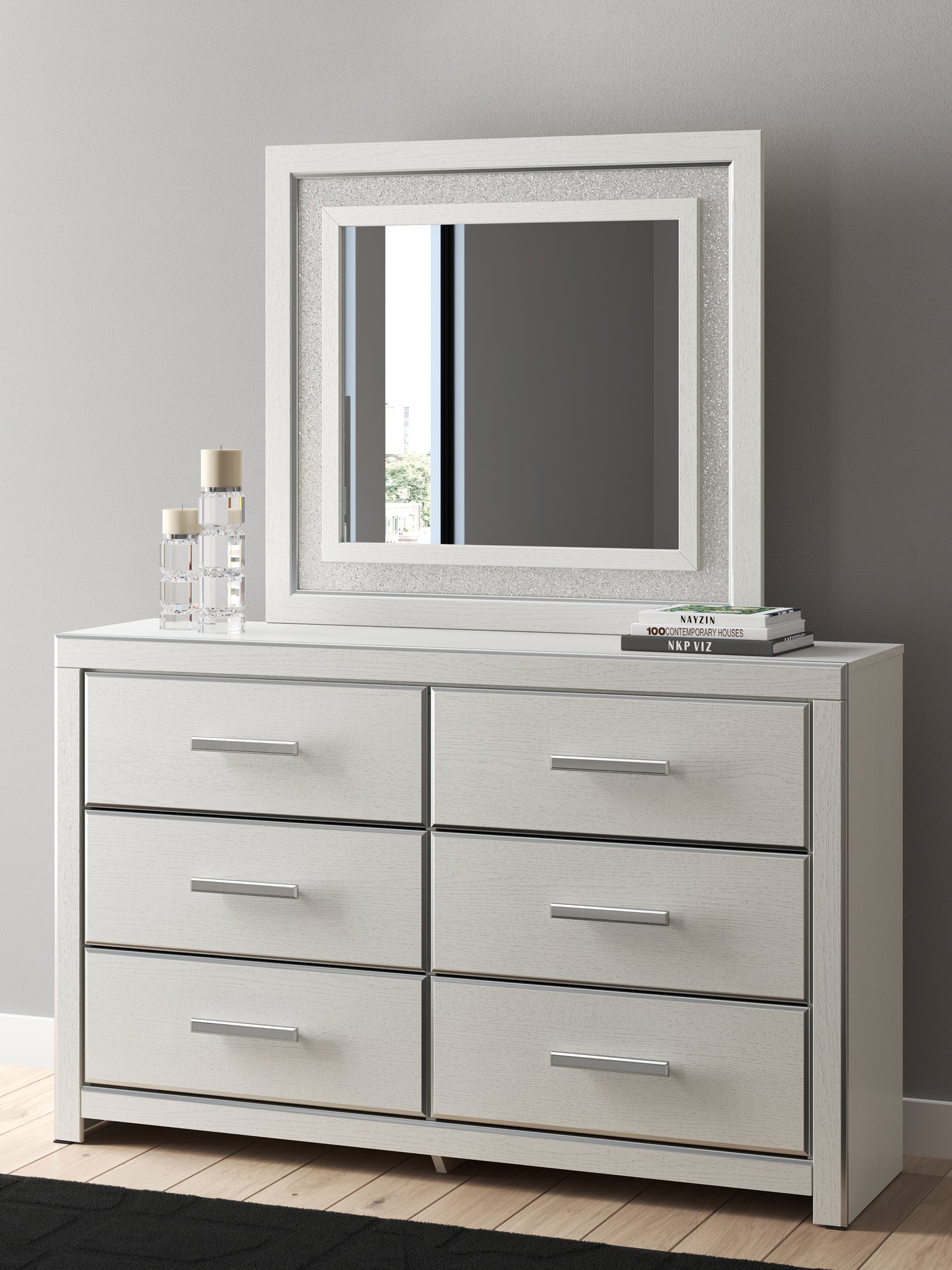 Pines Furniture Outlet - Ashley Furniture - Zuraleus Bedroom - Dresser and Mirror / White - PCB3381B1